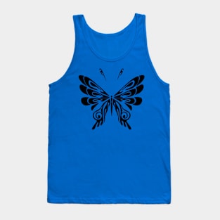 black and white butterfly 3 Tank Top